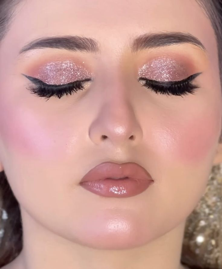 Dramatic glitter party eye makeup closeup — Shubhangi Makeup Studio Nanded